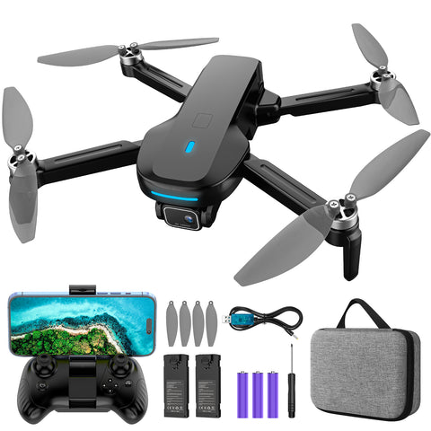 Mirason Drone with Camera, 1080P HD FPV Camera Drone with Brushless Motor, 2 Batteries, 360 Flips, Headless Mode, Gravity Control, 36 Mins Long, Flight Foldable Mini Drone for Kids and Beginner